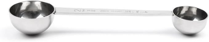 Fox Run Double Measure Scoop, 7.75 x 1.75 x 1.25 inches, Metallic