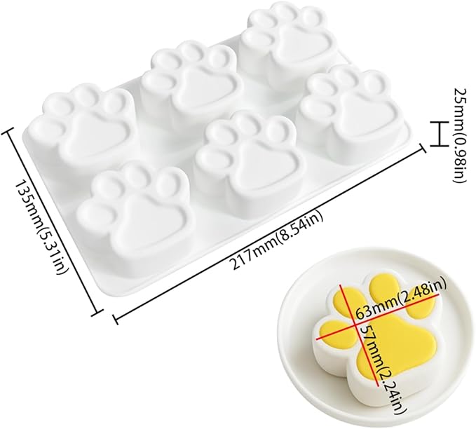 Silicone Mousse Mold Bear Cat Paw Non-Stick Baking Molds for Homemade Chocolate, Jelly, Pudding, Ice Cream, Cheesecake and Cupcake, Flexible Dessert Decorating Bakeware (G_Bear's Paw)