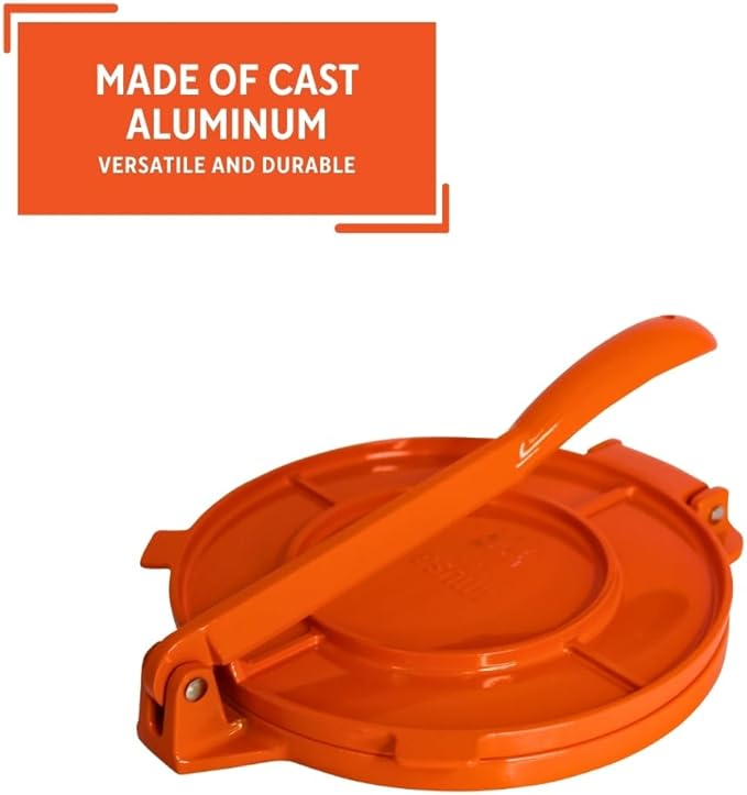 IMUSA USA Aluminum Tortilla Press 8-Inch, Orange