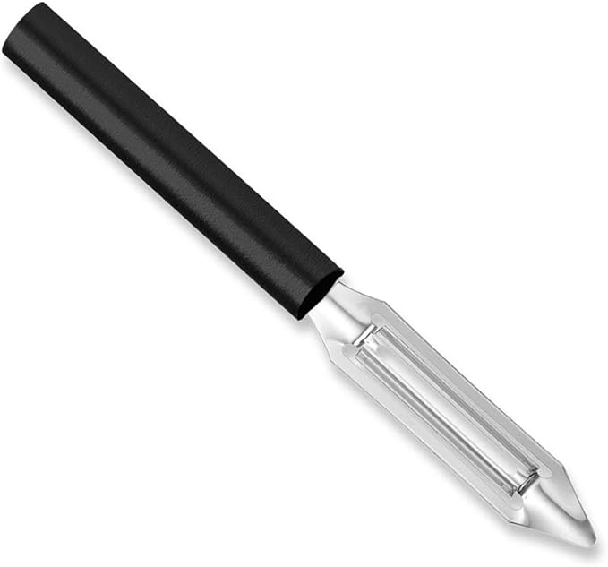 Rada Cutlery Deluxe Vegetable Peeler (W241), 2" Stainless Steel Swiveling Blade, Black Handle