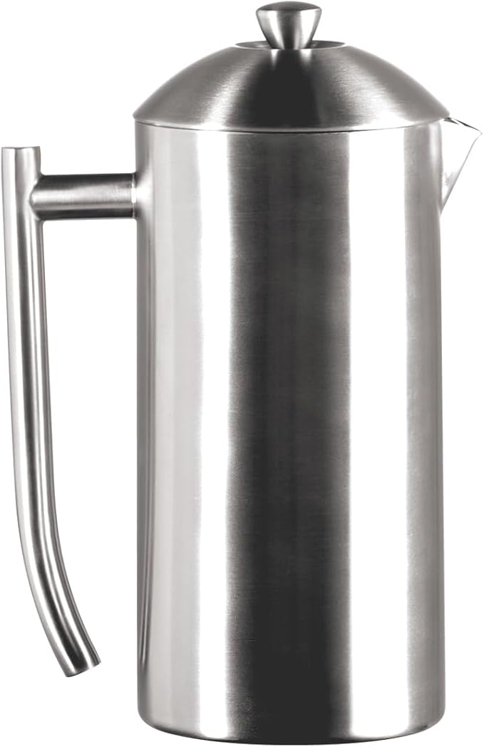 Frieling Double-Walled Stainless Steel French Press Coffee Maker - Brushed 36 oz (1 Liter) Insulated Coffee Press