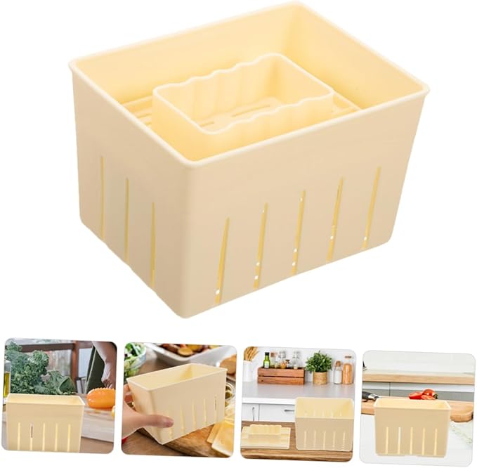 Cabilock 2sets Tofu Press Tool Cheese Press for Cheese Making Tofu Molding Kitchen Essential for Homemade Practical and Easy to Use Mold 4pcs*2