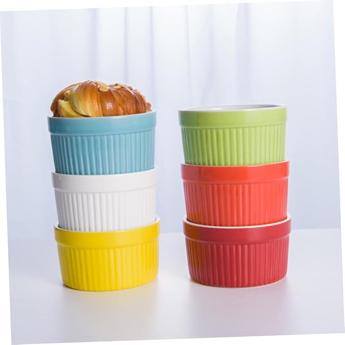 Zerodeko 8pcs Non-stick Ceramic Cake Reusable Bakeware for Diy Baking Heat Resistant Easy Demoulding for Cakes and Breads Microwave Oven Safe White