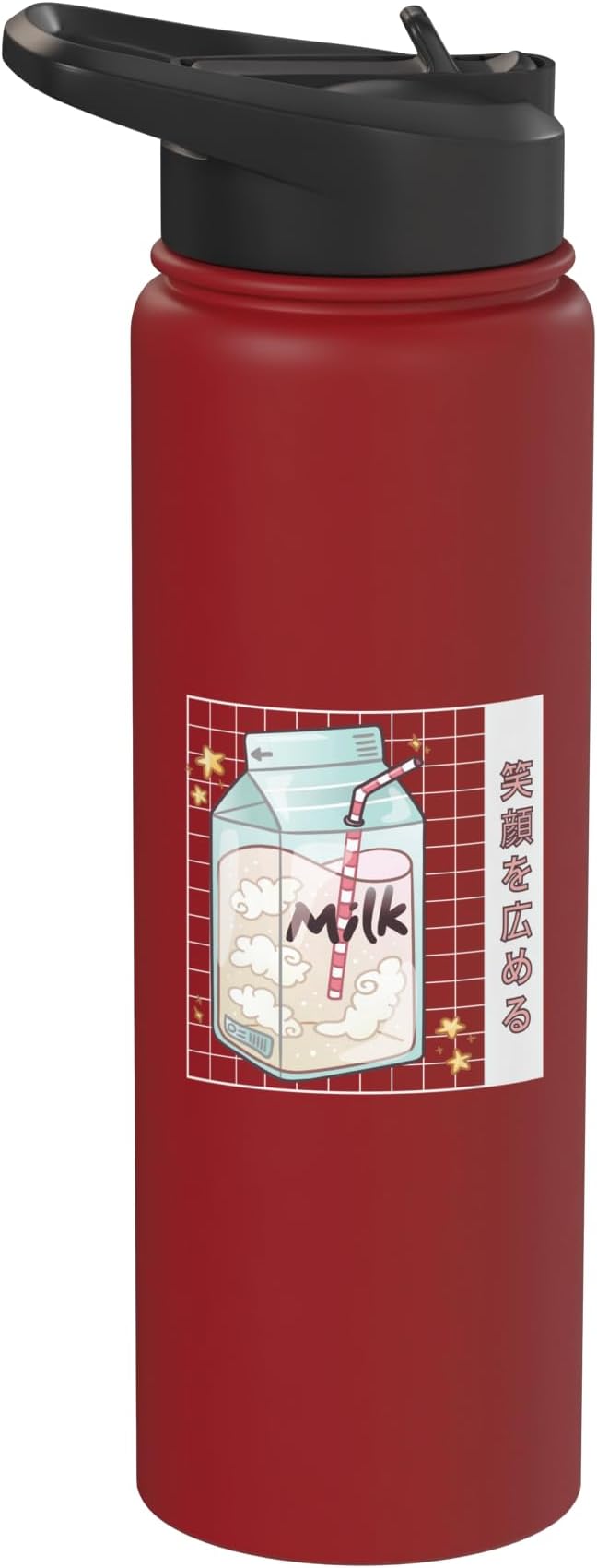 Cute Milk Carton Kawaii Japanese Stars Clouds Stainless Steel Insulated Water Bottle