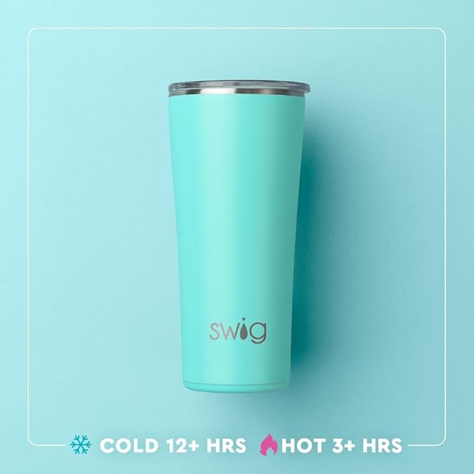 Swig Life 22oz Insulated Tumbler, Travel Coffee Tumbler with Lid, Cup Holder Friendly, Stainless Steel Travel Coffee Mug, Birthday Gifts for Women (Make a Wish)