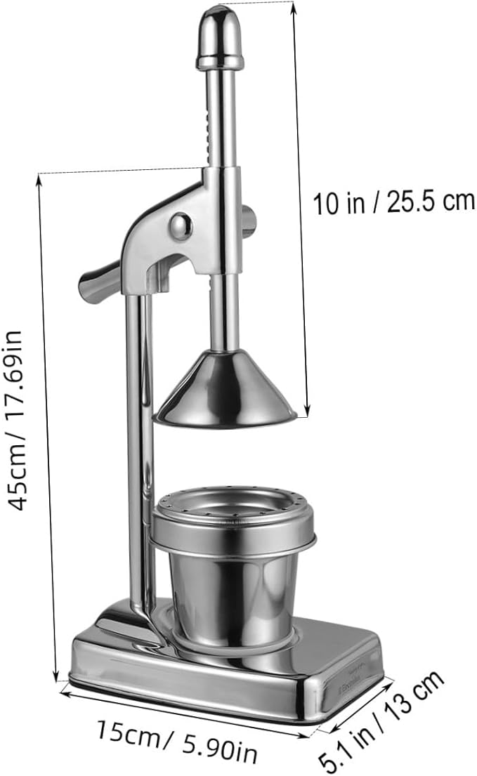 Manual Juicer Extractor Fruit and Vegetable Press Hand Press Squeezer Stainless Steel No Power Needed