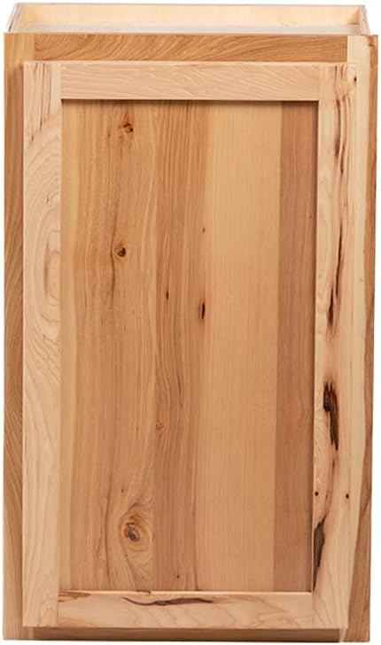 Quicklock RTA (Ready-to-Assemble) 42" Tall Wall Kitchen Cabinets - Shaker Style | 100% Hardwood | Made in America | Soft Close Hardware (Rustic Hickory, 12" D x 24" W x 42" H)