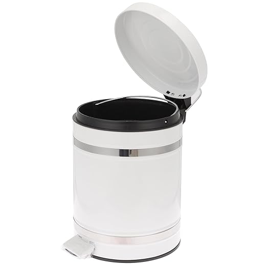 PRETYZOOM Step-on Trash Can with Lid 12l Round Roman Pattern Waste Container for Home Office Bathroom, Foot Pedal Rubbish Storage Bin with Removable Inner Bucket