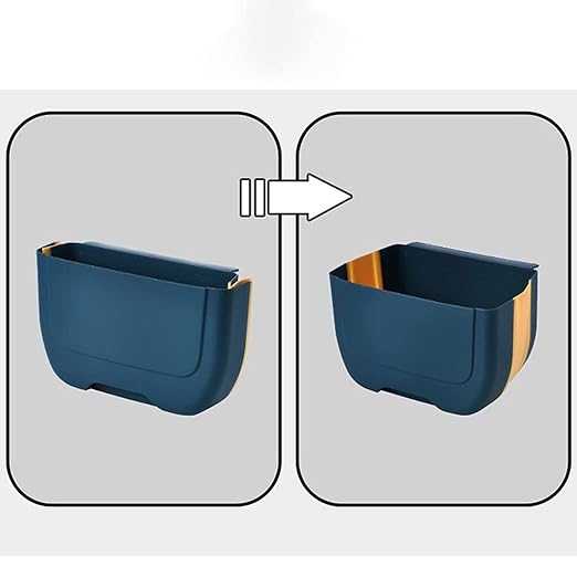 Hanging Trash Can, Kitchen Garbage Bin Waste Bins, Foldable Trash Can Wall-Mounted Trash Can Cabinet Door Hanging Trash Can Portable Storage Bin Trash Can (Size : A)