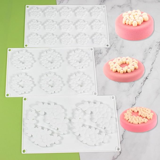 Flower Cloud Shaped Donut Silicone Mold Fondant Cake Mold DIY Chocolate Baking Tools Cake Decoration Accessories Bakeware (Cloud Flower L_11.84 X7 X0.4 inch)