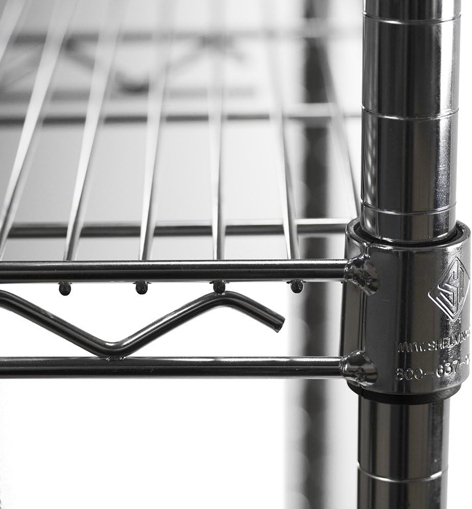 Shelving Inc. 8" d x 48" w Chrome Wire Shelving with 3 Tier Shelves, Weight Capacity 800lbs Per Shelf