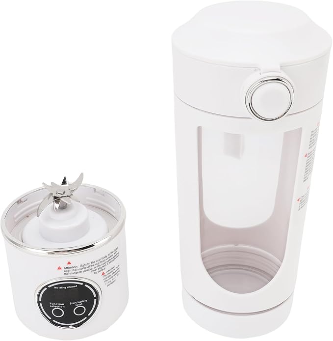 Portable Blender, 700ML 12 Blades Rechargeable Mini Juicer Cup Travel Blender with Magnetic Lock for Gym Home Office Sports Outdoor (White)