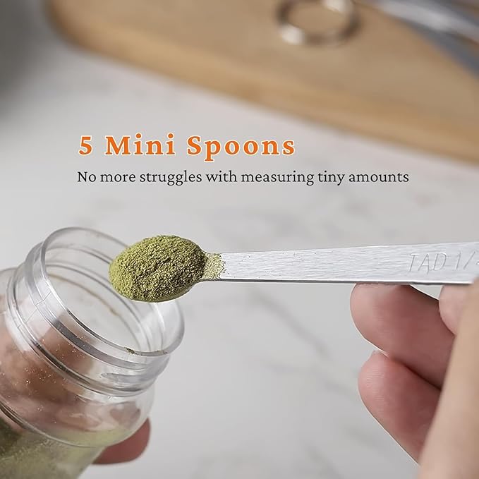 30PCS Measuring Cups and Spoons Set, 7 Nesting Measuring Cups, 18 Measuring Spoons and 5 Mini Spoons, Stainless Steel Kitchen Measuring Set for Dry and Liquid Ingredients, Perfect for Cooking & Baking