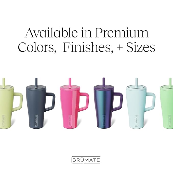 BrüMate Era 20 oz Tumbler with Handle and Straw | 100% Leakproof Insulated Tumbler with Lid and Straw | Made of Stainless Steel | Cup Holder Friendly Base | 20oz (Pineapple)