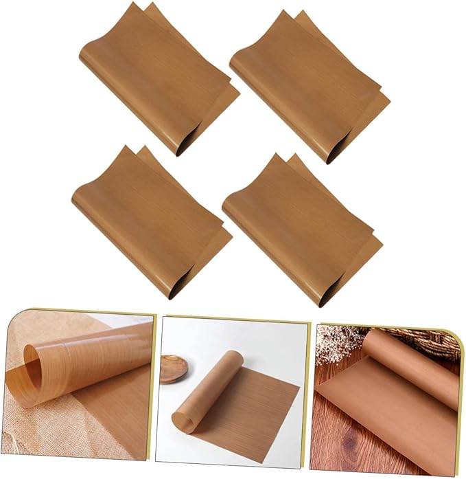 4 Sheets Heat Resistant Baking Mat Ptfe Transfer Sheets for Oven Liner Non Stick Baking Tray Cloth Cookies Pastries and More for Kitchen and Bakery Use