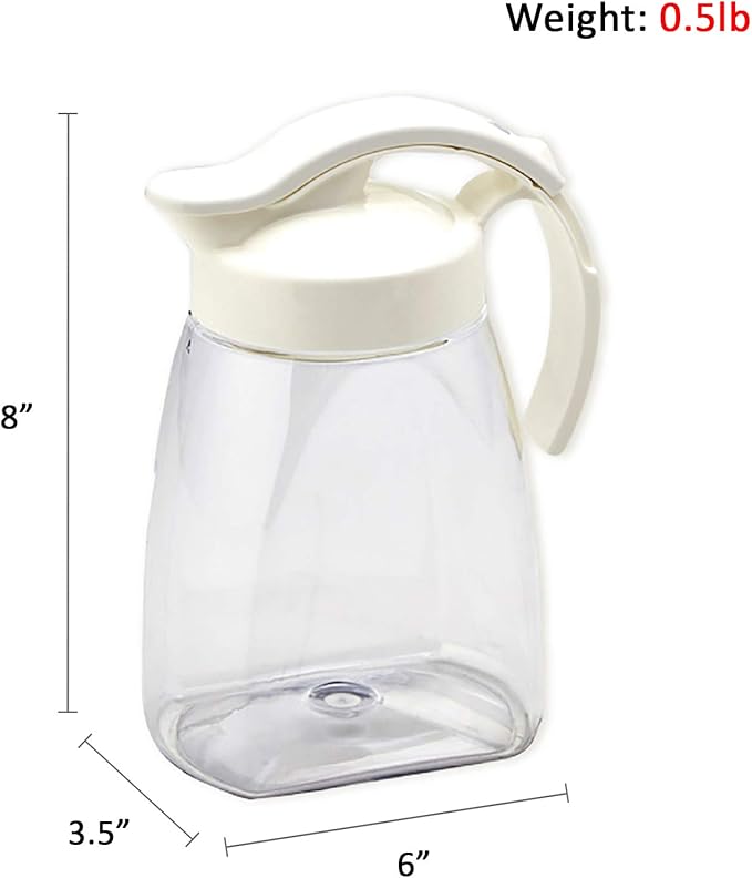 Compact Airtight Water Pitcher – 45oz (1.4QT) Personal Size Fridge Door Jug, Leakproof for Hot & Cold Drinks, Slim Space-Saving Design, Easy Pour, Dishwasher Safe, Made in Japan