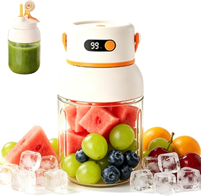Portable Electric Juicer Cup with Zero Cord Hassle, USB-C Rechargeable Personal Blender, Leakproof Personal Portable Juicer Blender for Gym, Office, Travel and Outdoors (1000ml)