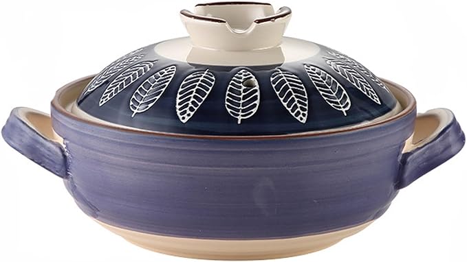 Ceramic Casserole, Japanese Clay Pot Donabe Stone Rice Pot With Lid, Earthen Pot Stockpot Ceramic Casserole Cooker Healthy Cookware Stove Pot Soup Hot Pot(Color:E)