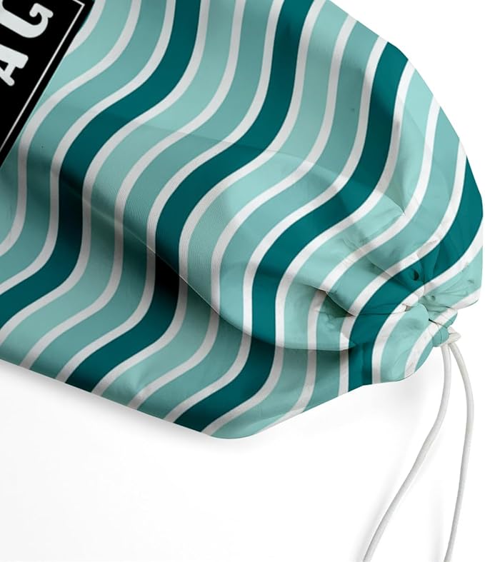 Plastic Bag Holder,Reusable And Washable Grocery Bag organizer,for Home Kitchen Travelling Camping Decor, use 1 Pack, Blue-Green Wavy Pattern Pattern