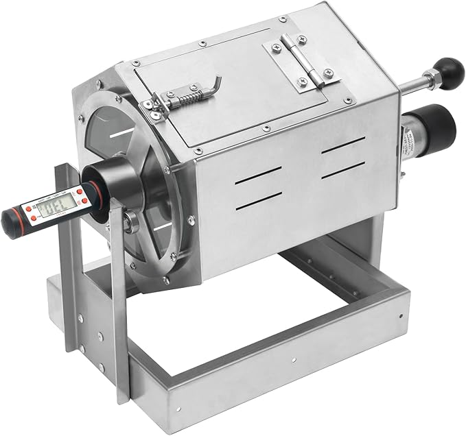 AngelcityCC Coffee Bean Roaster Coffee Bean Baker Peanut Roaster, Gas Burner Drum Type Stainless Steel for Home and Commercial Use
