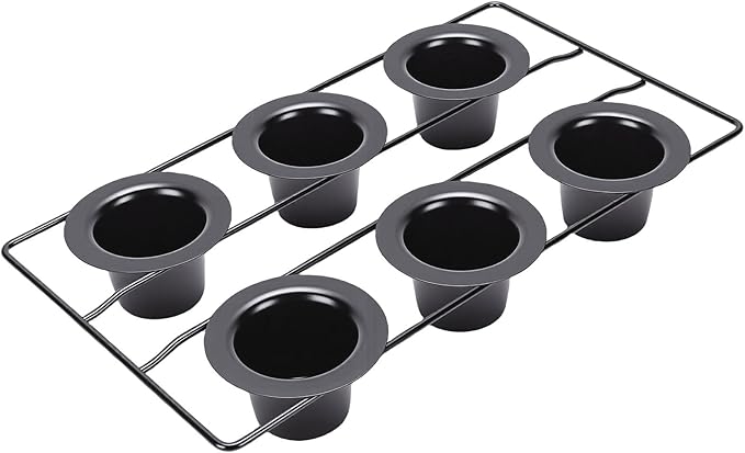 Zopsc Professional Grade Popover Cake Pan for Fluffy Popovers Dishwasher Safe for Successful Baking 32.17oz Carbon Steel