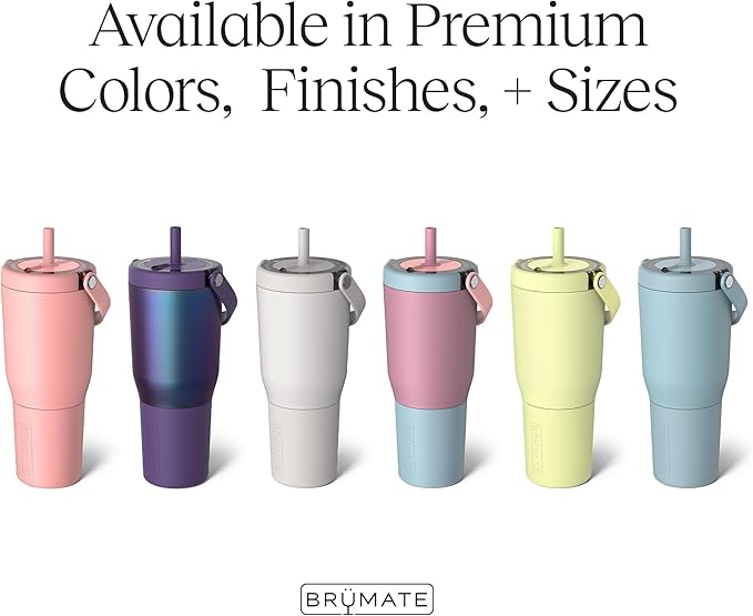 BrüMate Resa 35oz 100% Leakproof Travel Tumbler w/Handle & Straw | Flexible SoftSip Straw | Silicone Sleeve for Durability | Stainless Steel | Cup Holder & Travel Friendly Water Bottle (Prickly Pear)
