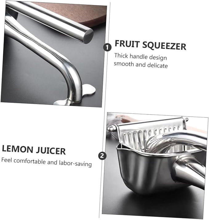 304 Stainless Steel Manual Fruit Squeezer Ergonomic Handheld Juicer for Citrus and Fruits Non-Slip Design for Kitchen Use Easy to Clean