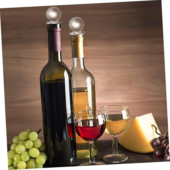 VOSAREA 24pcs Unique Glass Ball Wine Stoppers Decorative Bottle Stopper Caps Portable for Wine Perfume Oil Bottles