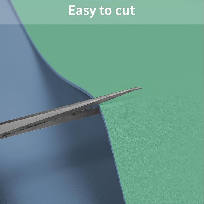 Leather Desk Mat,1.8mm Thick,17x60 Inch Desk Cover,Desk Protector Mat,Dresser Cover Top,Leather Table Cover,Side Table Cover,Office Desk Cover(Grayish Blue+Dark Green,17x60)