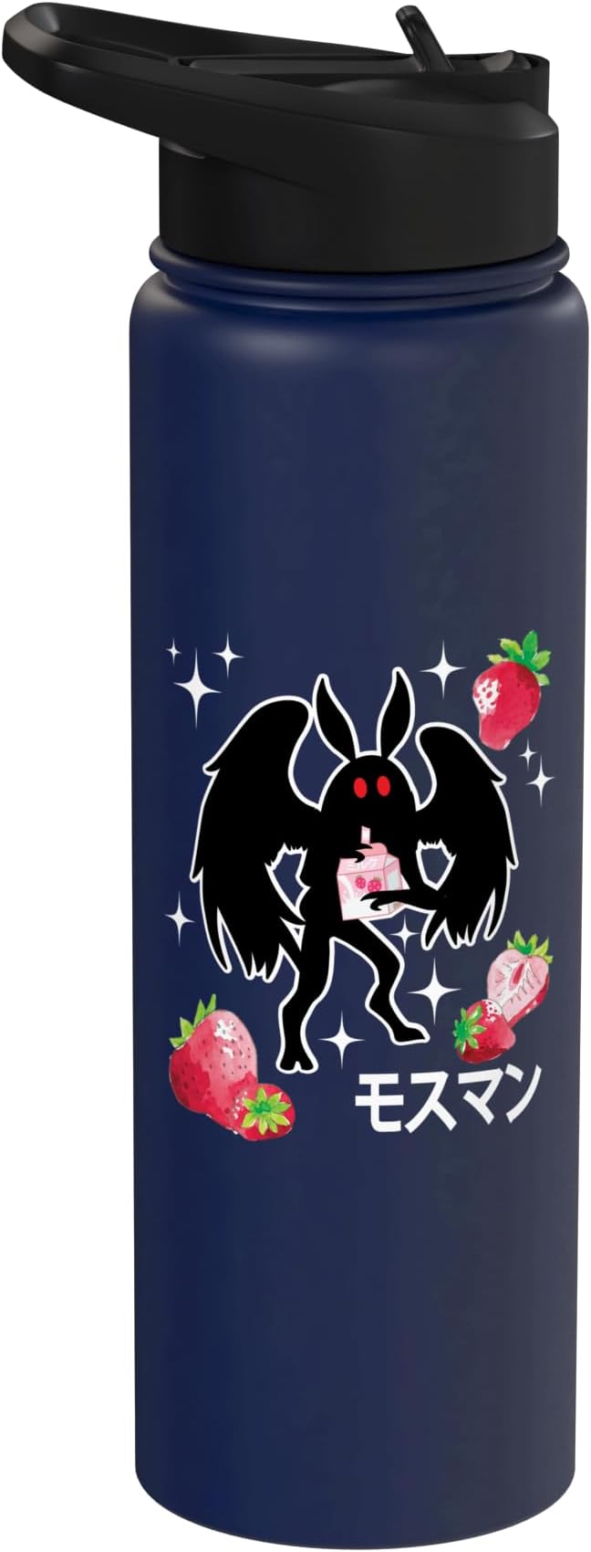 Mothman Kawaii Strawberry Milk Shake Carton Stainless Steel Insulated Water Bottle
