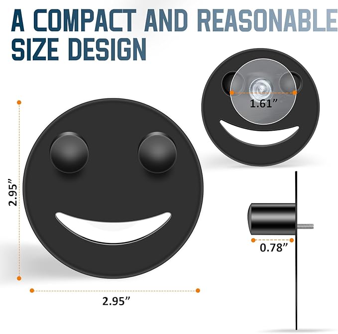 Stainless Steel Smiley Face Sponge Holder, Silver Sink Caddy Organizer Storage with Suction Cup for Kitchen, Kitchen Accessories Decor Scrubber-Black