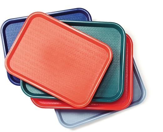 Carlisle FoodService Products Cafe Plastic Fast Food Tray, 12" x 16", Slate