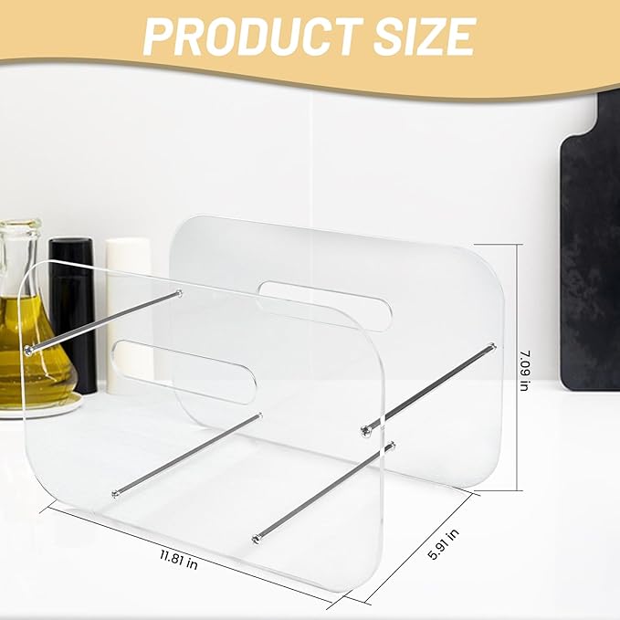Paper Plate Dispenser, 7-12 Inch Disposable Plates Storage Organizer, Round Square Plastic Foam Paper Plate Acrylic Organizer for Cabinet, Countertop, RV or Outdoor Use (2)