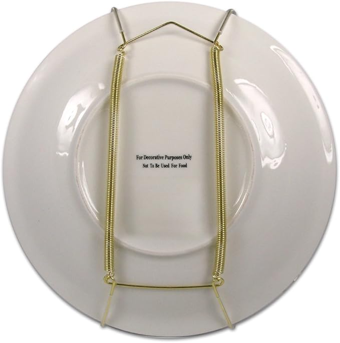 Creative Hobbies Deluxe Plate Display Hangers - 3 Different Sizes Assortment - Assembled & Ready to Use - Hang 5 to 14 Inch Plates - Gold Wire Spring Type, Hanger Hooks & Nails Included | Pack of 3
