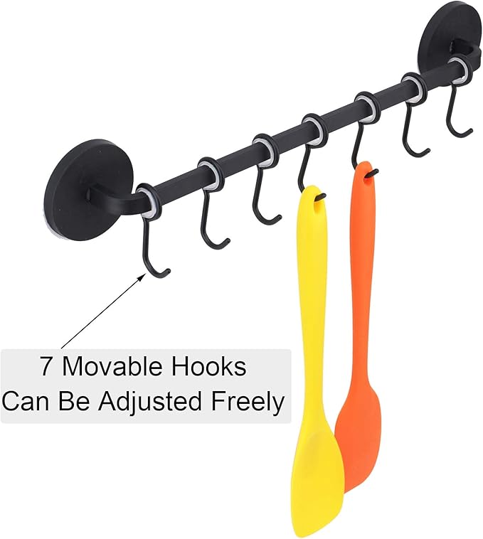 7 Hooks Magnetic Utensil Holder Untensil Rack Tool Hanger Organizer for Refrigerator, Metal Cabinet, Metal Stove, Grill, BBQ