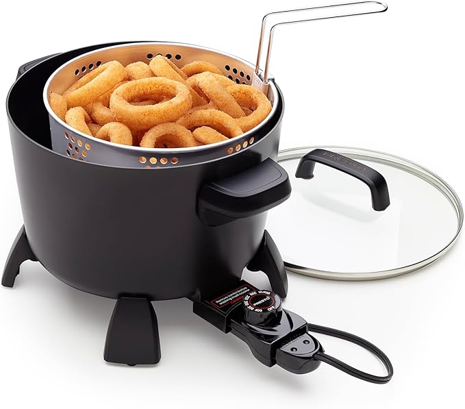 Presto 8-Quart Big Kettle, Steamer and Deep Fryer Multi-Cooker, Black