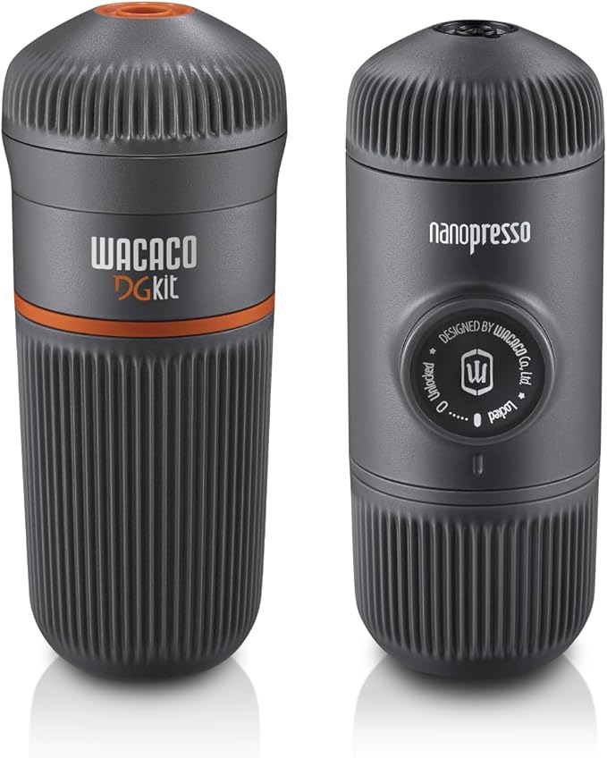 WACACO Nanopresso & DG Kit Capsule Adapter Bundle - Portable Espresso Maker for Ground Coffee and DG Capsules