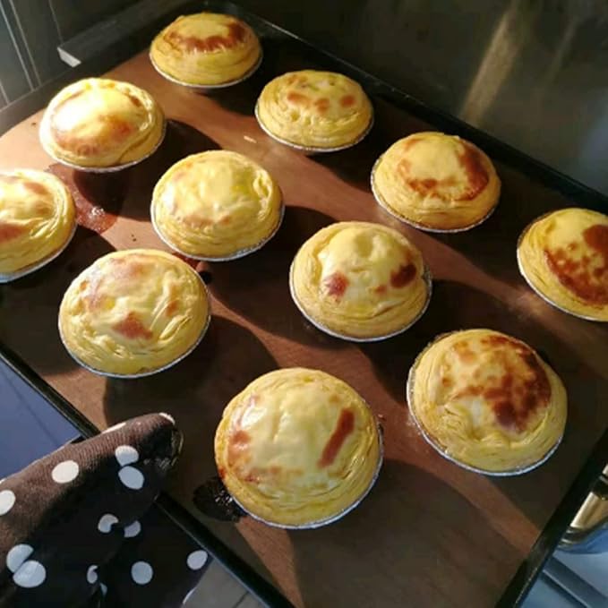 200 Pcs Aluminum Foil Pie Trays, Mini Pie Pans, Disposable Baking Tart Molds, Aluminum Foil Pie Pan for Baking Tart Eggs, Quiche Pie, Caramel Pudding Pie (200 PCS)