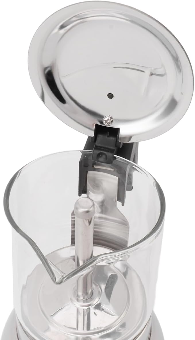 CHICIRIS Stainless Steel Espresso Maker, Double Valve Design, Glass Top Coffee Maker, Induction Stovetop Ready, 450ML Capacity, Professional Use for Home Kitchen and Coffee Enthusiasts