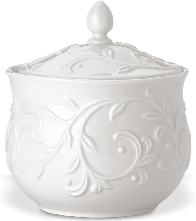 Lenox Opal Innocence Carved Sugar Bowl -,White