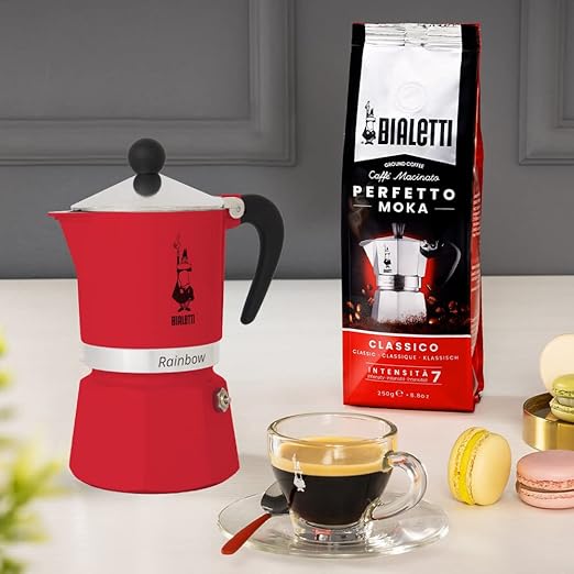 Bialetti Moka Express Rainbow (Red, 3 Cups)