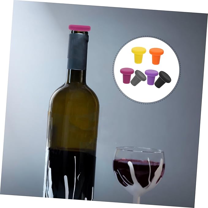 OUNONA 12pcs Silicone Wine Stoppers Bottle Seal Plugs for Beverage Bottles Airtight Closure Cracking for Wine Juice More