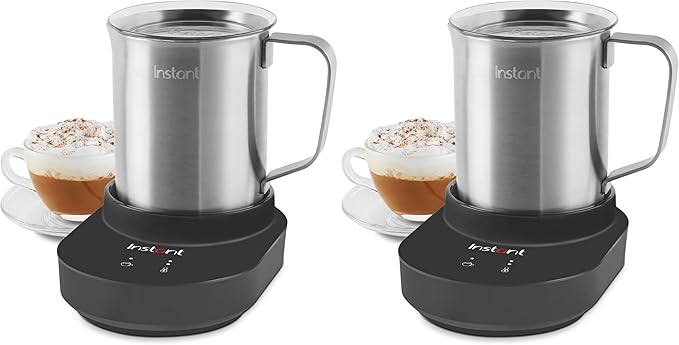Instant Pot Instant MagicFroth 9-in-1 Electric Milk Steamer and Frother,17oz Stainless Steel Pitcher,Hot and Cold Foam Maker-and Milk Warmer for Lattes,Cappuccinos,Macchiato,(Pack of 2)