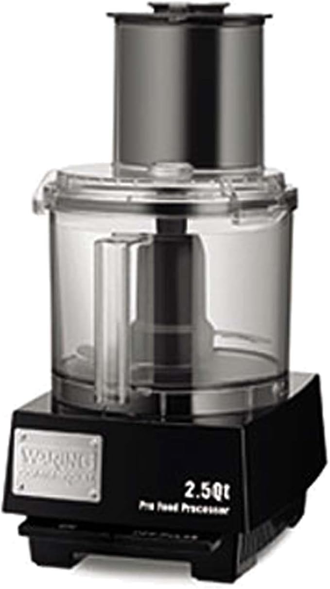 Waring Commercial WFP11S 2.5 Quart Food Processor, 3/4 HP Motor, Extra Large Feed Tube, Patented LiquiLock Seal Bowl System, Includes Grating, Shredding, Slicing, Whipping Disc and a Standard S blade for Chopping, Pureeing, and Emulsyfying, 120V, 5-15 ...