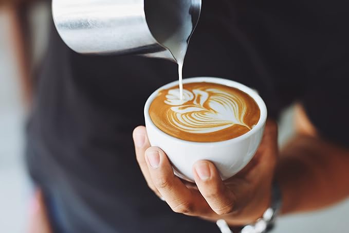 VIA CREMA Stainless Steel Milk Frother Jug for Coffee Machine Milk Frothing Pitcher 1 Liter 1000 ml