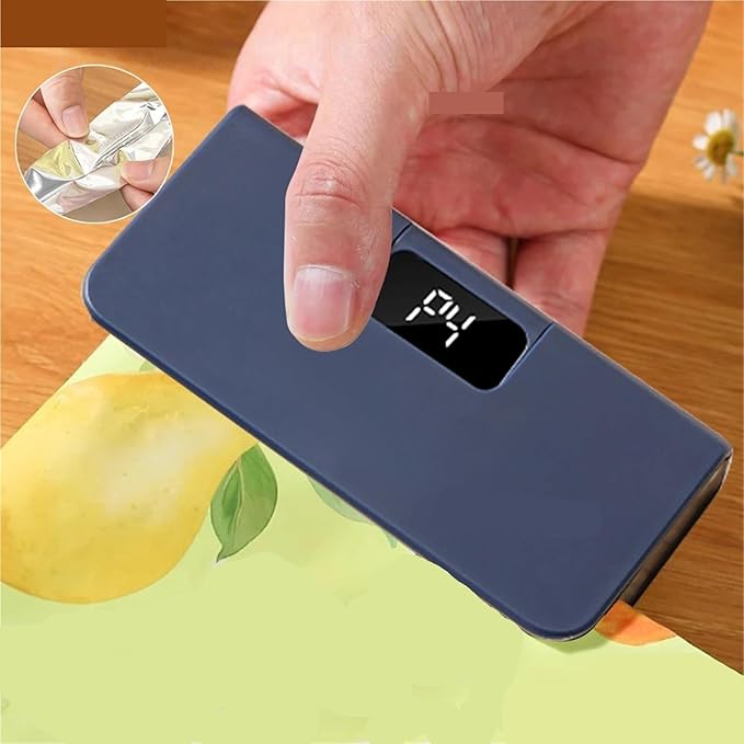 Vacuum Sealer Machine, Mini Heat Sealer Plastic Bag Sealing Machine Rechargable Storage Package Handheld Clip Food,Food Sealer(Blue)