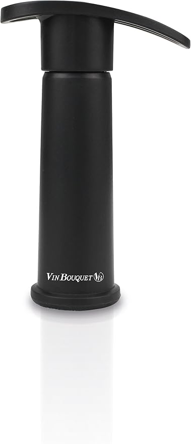 VIN BOUQUET FIC 077 Black vacuum pump made in plastic, included 2 spare stoppers
