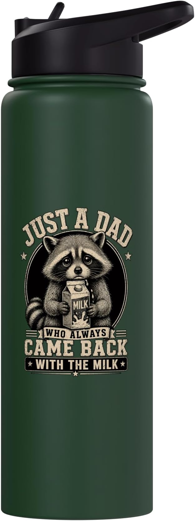 Just A Dad Who Always Came Back With The Milk Fathers Day Stainless Steel Insulated Water Bottle
