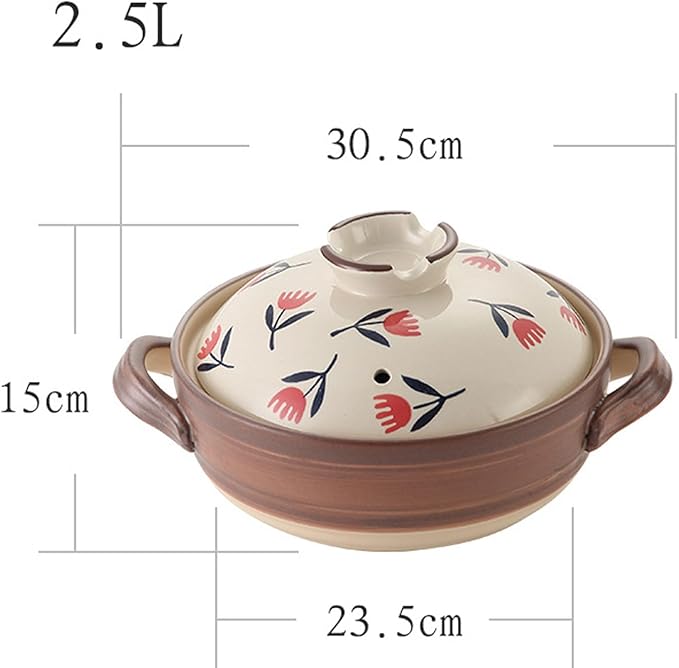 Ceramic Casserole, Japanese Clay Pot Donabe Stone Rice Pot With Lid, Earthen Pot Stockpot Ceramic Casserole Cooker Healthy Cookware Stove Pot Soup Hot Pot(Color:C)