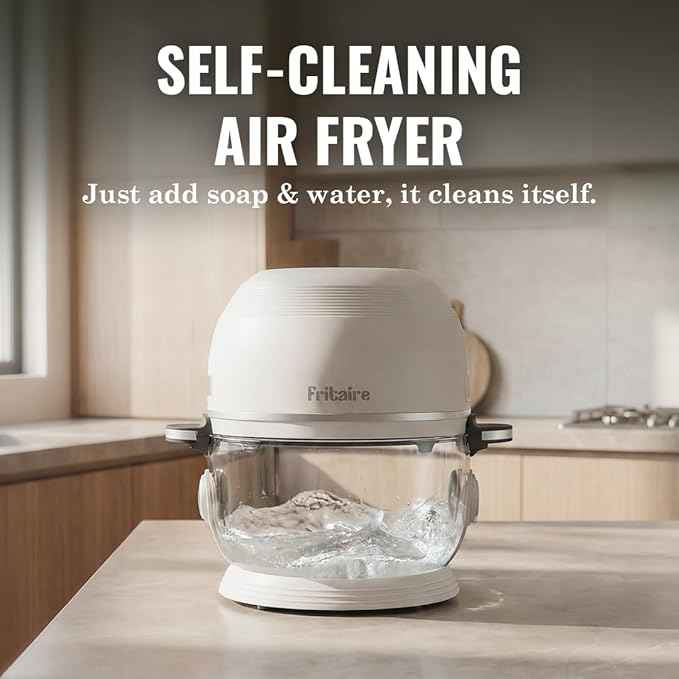 Non Toxic Air Fryer™ Pro | 9-in-1 Glass Air Fryer | Self-Cleaning | 5 Quart | Rotisserie and Tumbler | 400F Vortex For Even Cooking, BPA-Free Teflon Free, Recrisp, Roast, Bake, Orange